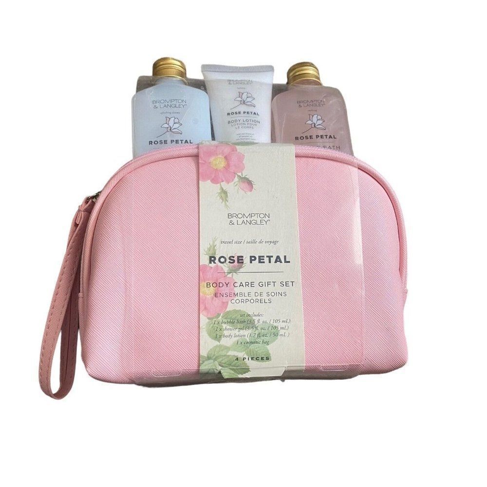 NEW Brompton & Langley Rose Petal Body Care Gift Set 4 PIECES